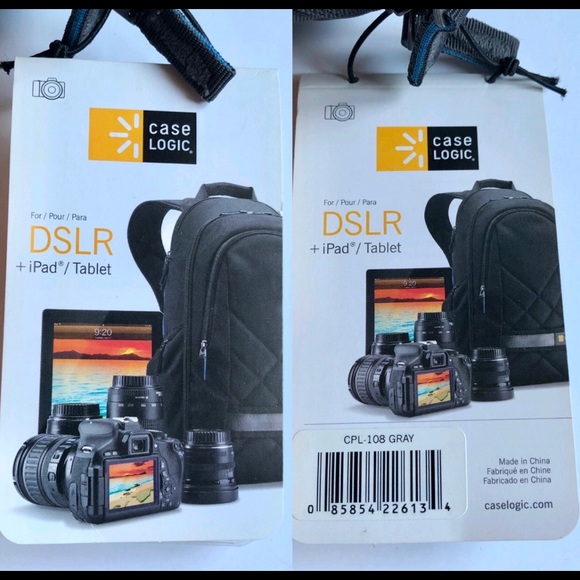 NEW CASE LOGIC Backpack Gray for DSLR Camera & iPad (CPL-108) - Picture 9 of 16
